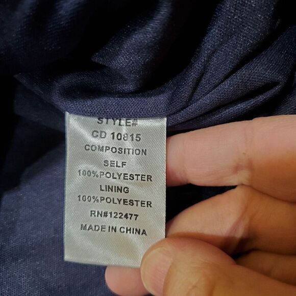 NSR fdress size small navy blue faux wrap textured evening - Picture 8 of 9